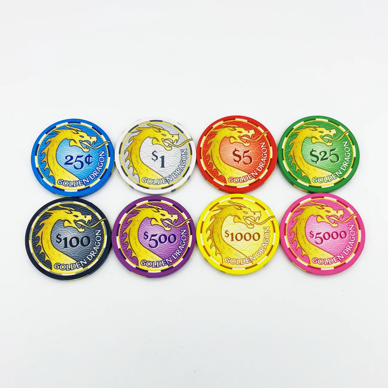 Golden Dragon Ceramic Poker Chip - Image 3