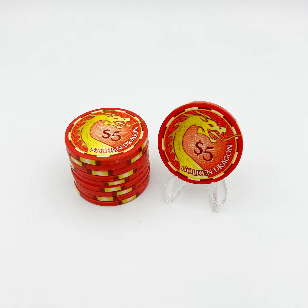 Golden Dragon Ceramic Poker Chip - Image 6