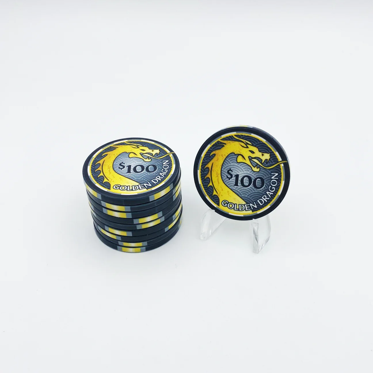 Golden Dragon Ceramic Poker Chip - Image 8